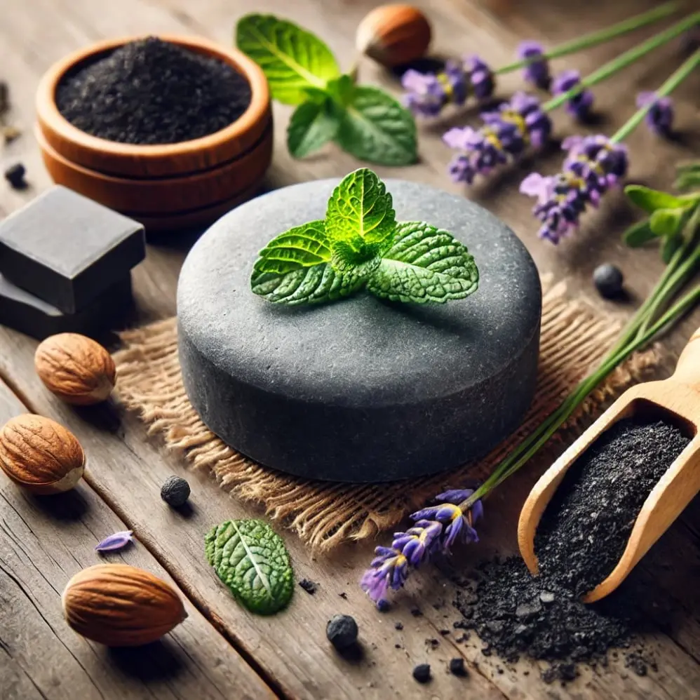 Activated Charcoal, Mint, Shea, Lavender Shampoo