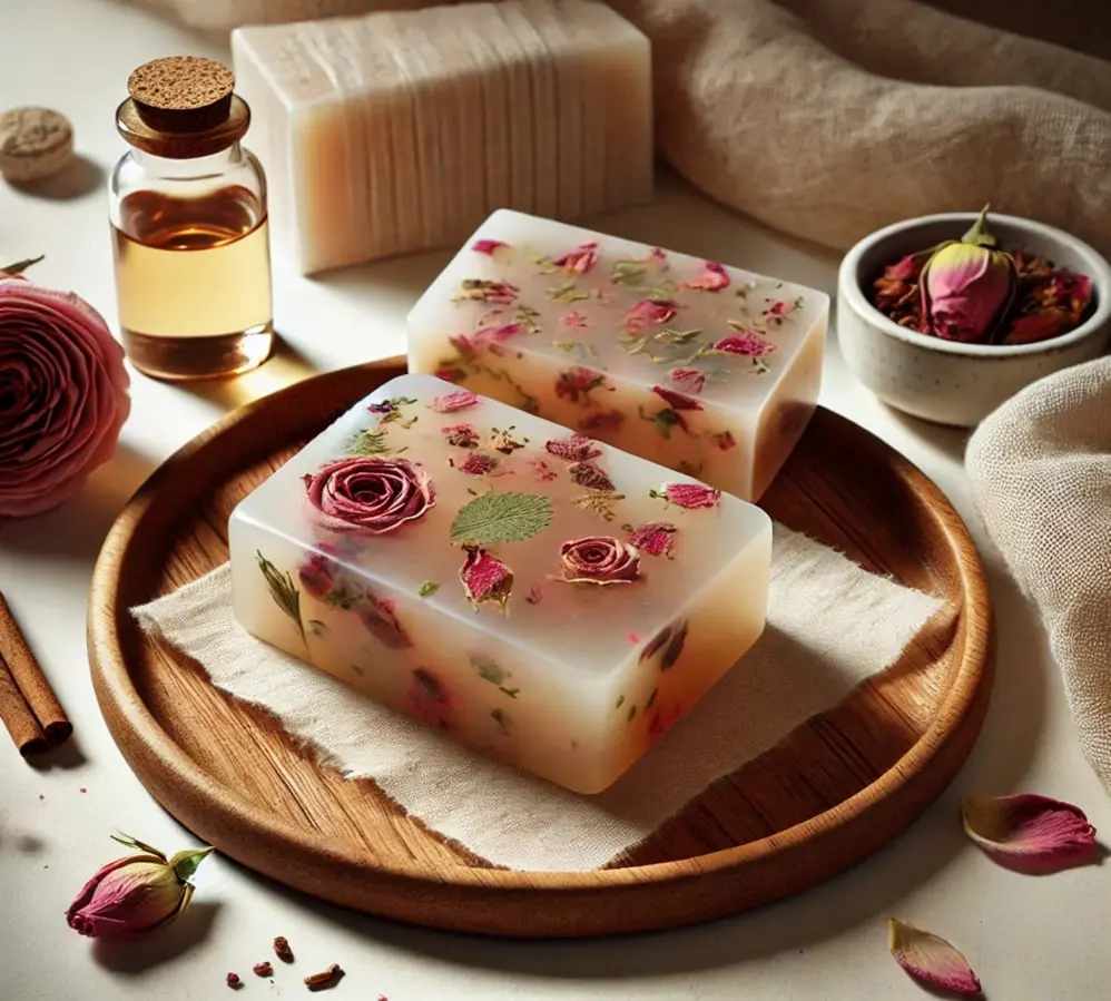 Roses Natural Pink or Clear Soap